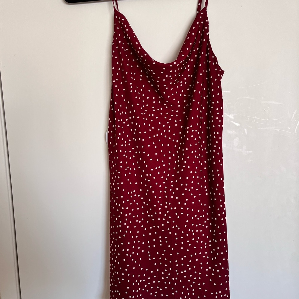 NWT Princess Polly Elegant Burgundy Polka Dot Dress